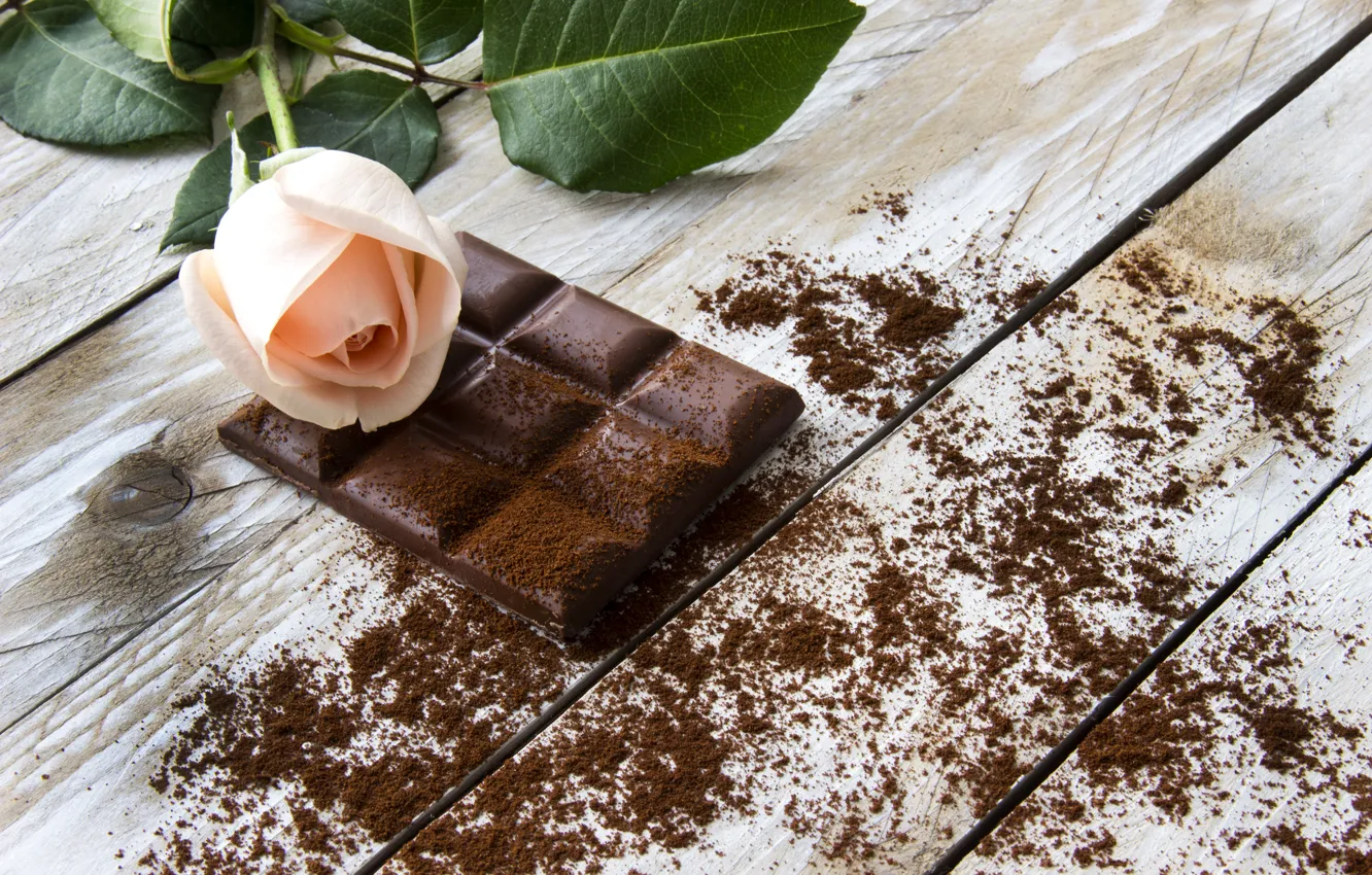 Photo wallpaper tile, Board, chocolate, roses, baby