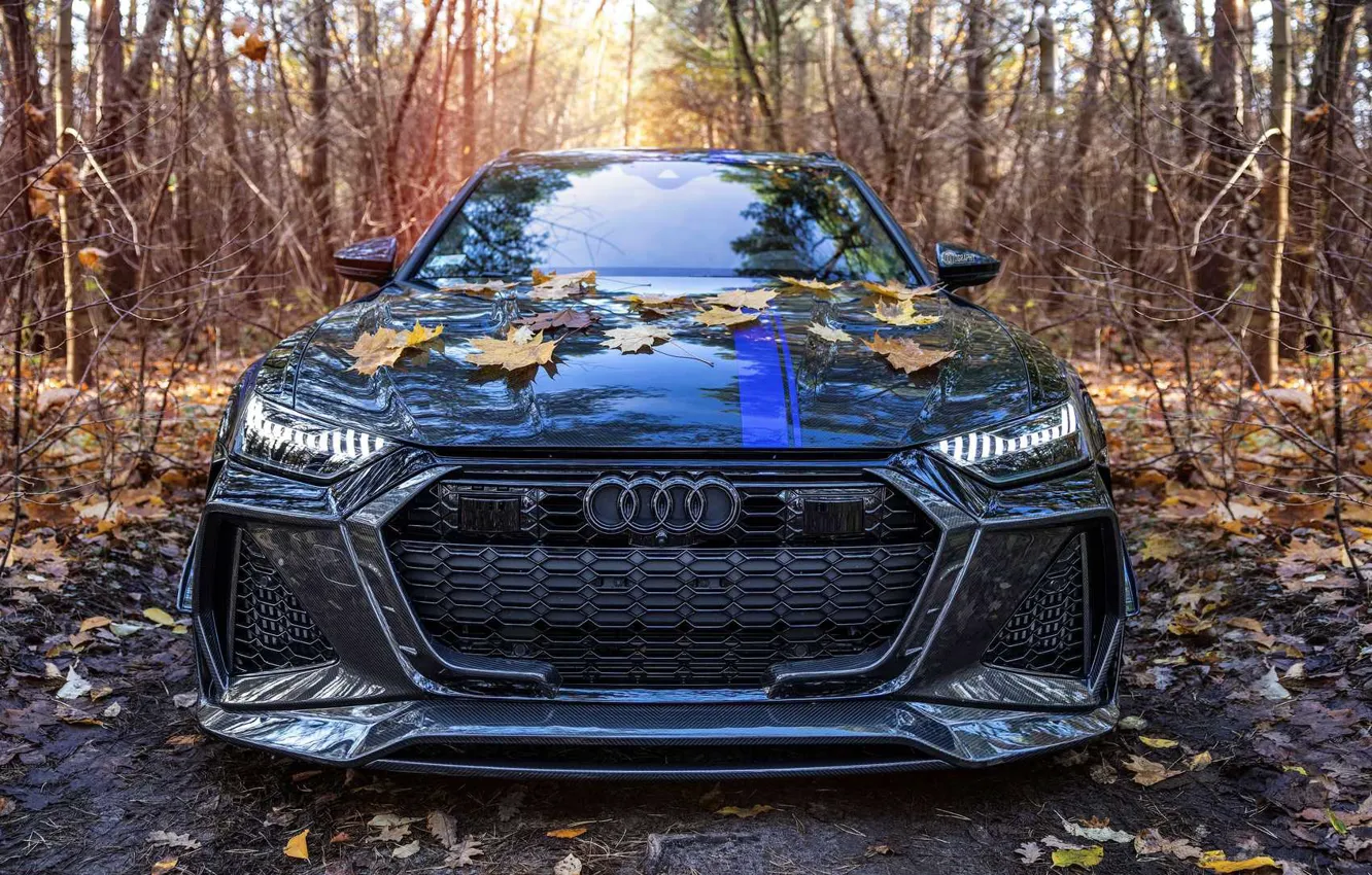 Photo wallpaper foliage, tuning, autumn forest, Mansory, exterior, MTM, Audi RS6 Front