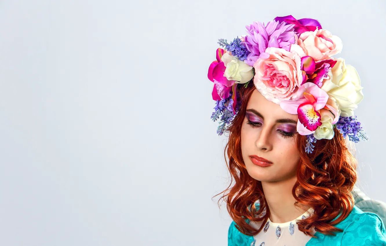 Photo wallpaper girl, flowers, style