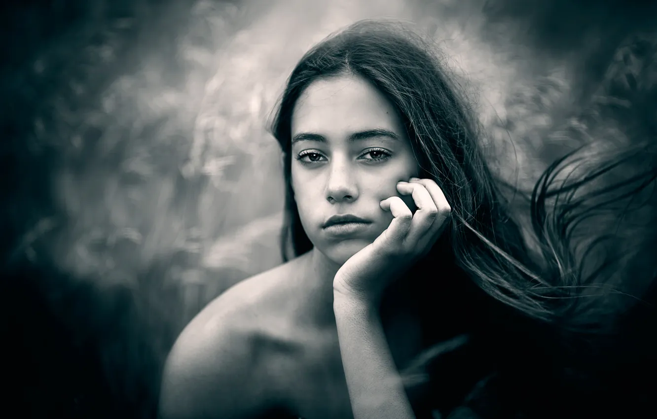 Photo wallpaper hair, portrait, girl, bokeh