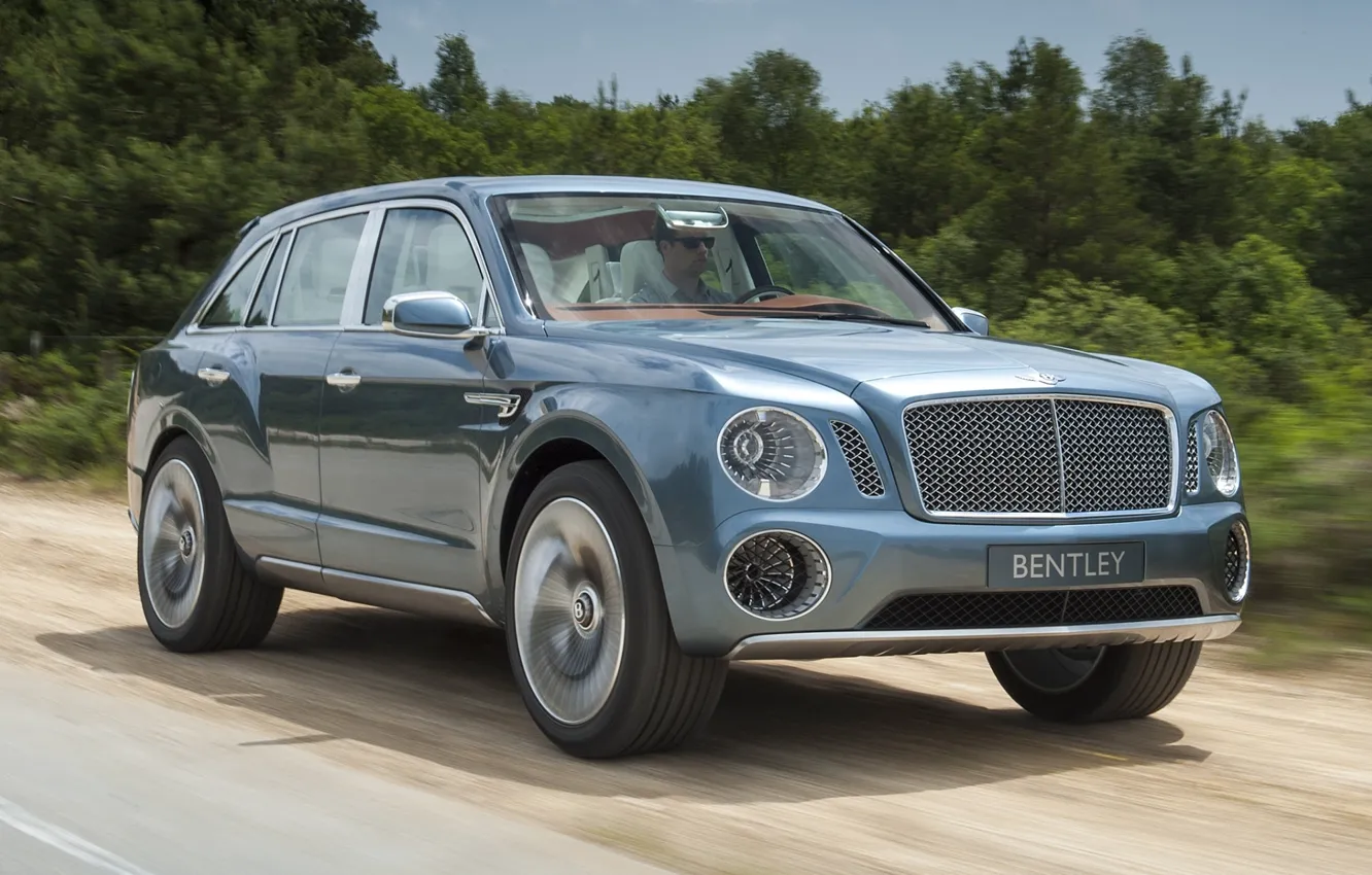 Photo wallpaper road, Concept, trees, Bentley, jeep, the front, crossover, Bentley.The concept