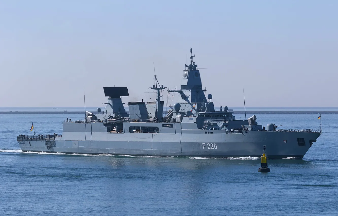 Photo wallpaper frigate, The German Navy, FGS Hamburg