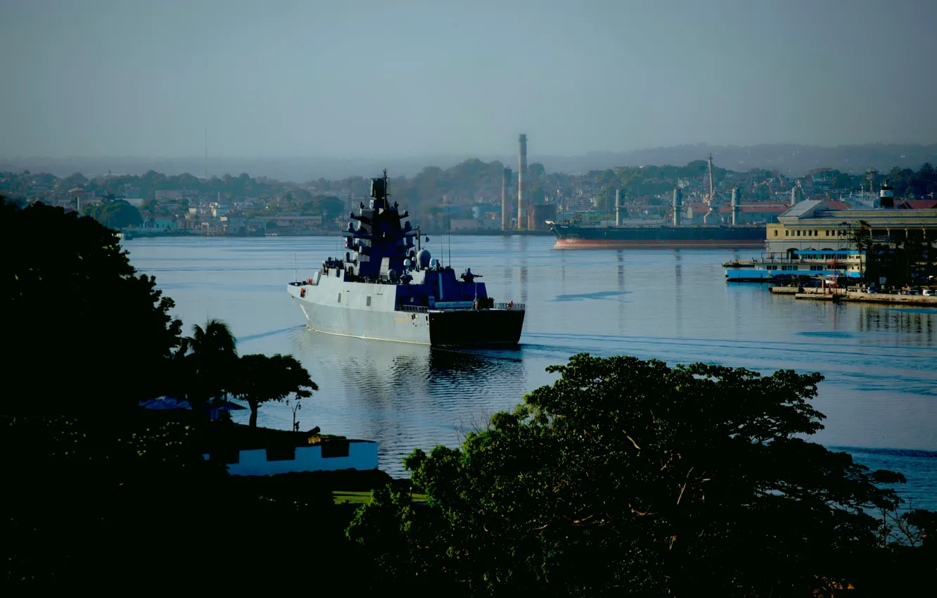Photo wallpaper frigate, Cuba, Admiral Gorshkov, visit