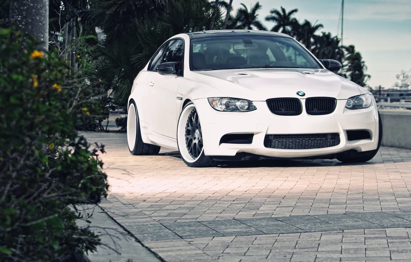 Photo wallpaper white, BMW, BMW, white, E92