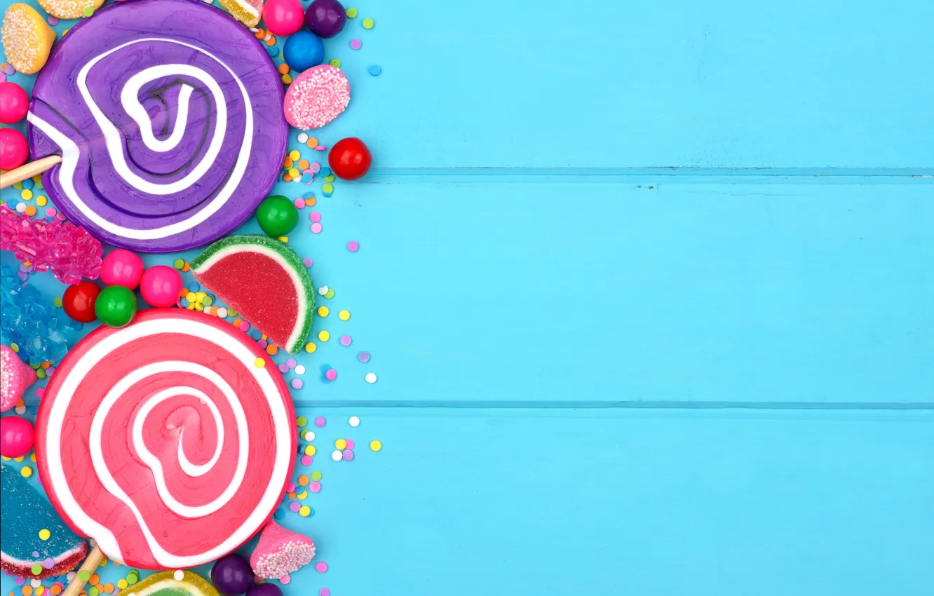 Photo wallpaper colorful, candy, sweets, lollipops, sweet, candy, lollipop