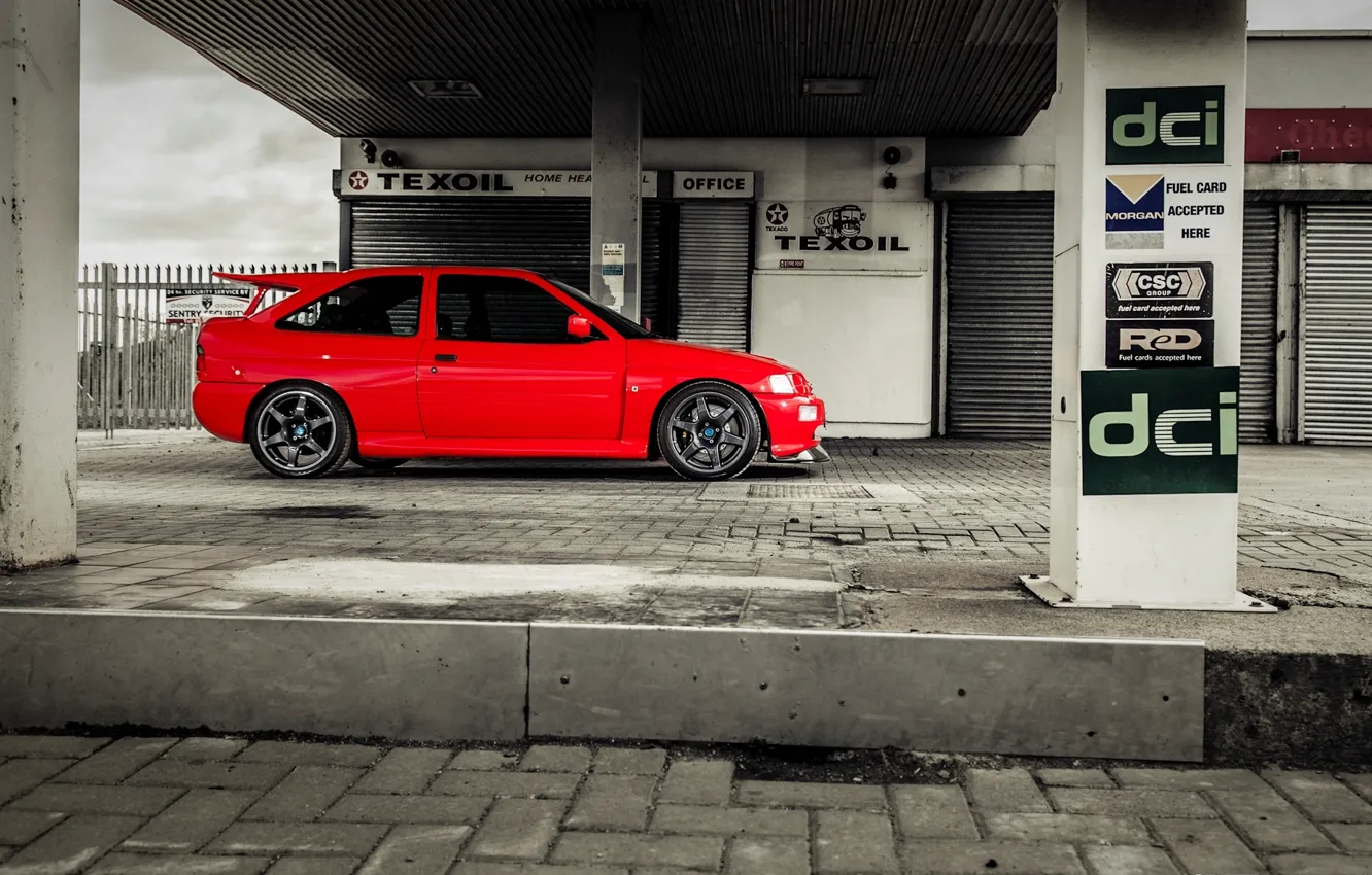 Photo wallpaper car, red, ford, lady, speedhunters, cosworth