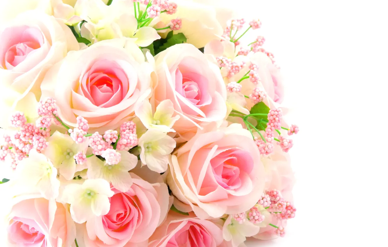 Photo wallpaper flowers, roses, bouquet, pink, flowers, bouquet, roses
