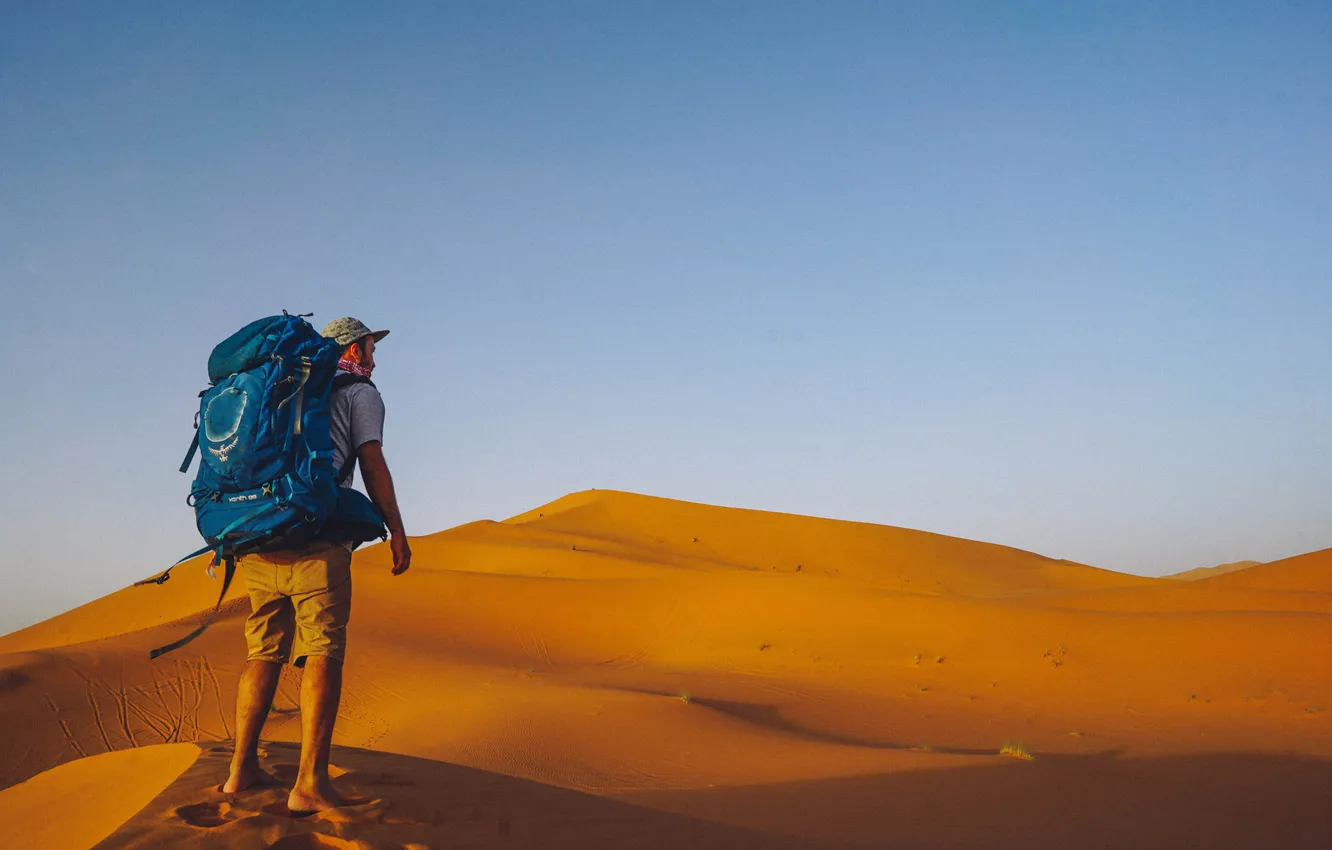 Photo wallpaper sand, the sky, stay, desert, horizon, dunes, journey, sky