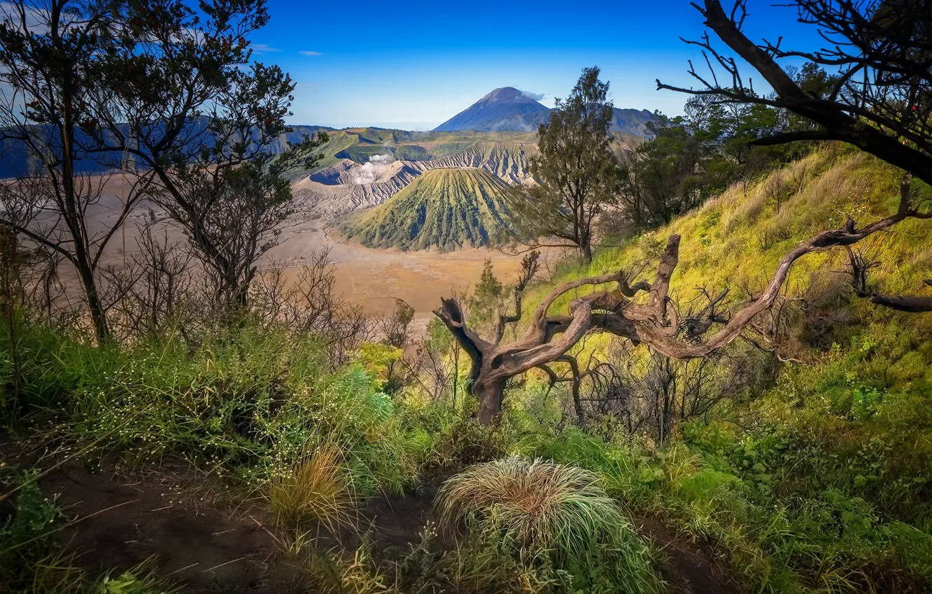Photo wallpaper nature, Indonesia, the volcano Bromo