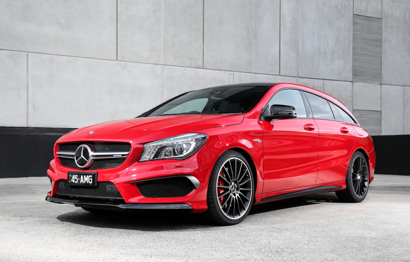 Photo wallpaper Mercedes, Mercedes, AMG, AMG, Shooting Brake, AU-spec, CLA 45, 2015