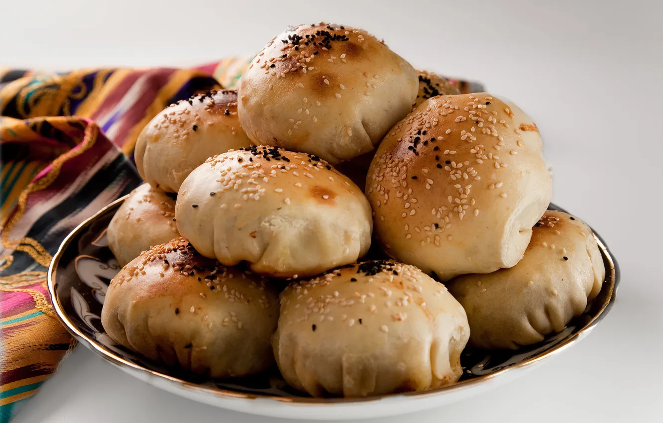 Photo wallpaper food, meat, the dough, Uzbekistan, cuisine, samsa, somsa, Soames