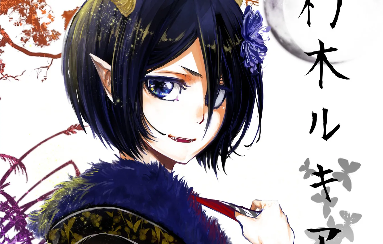 Photo wallpaper girl, the demon, horns, Bleach, Bleach, Rukia Kuchiki