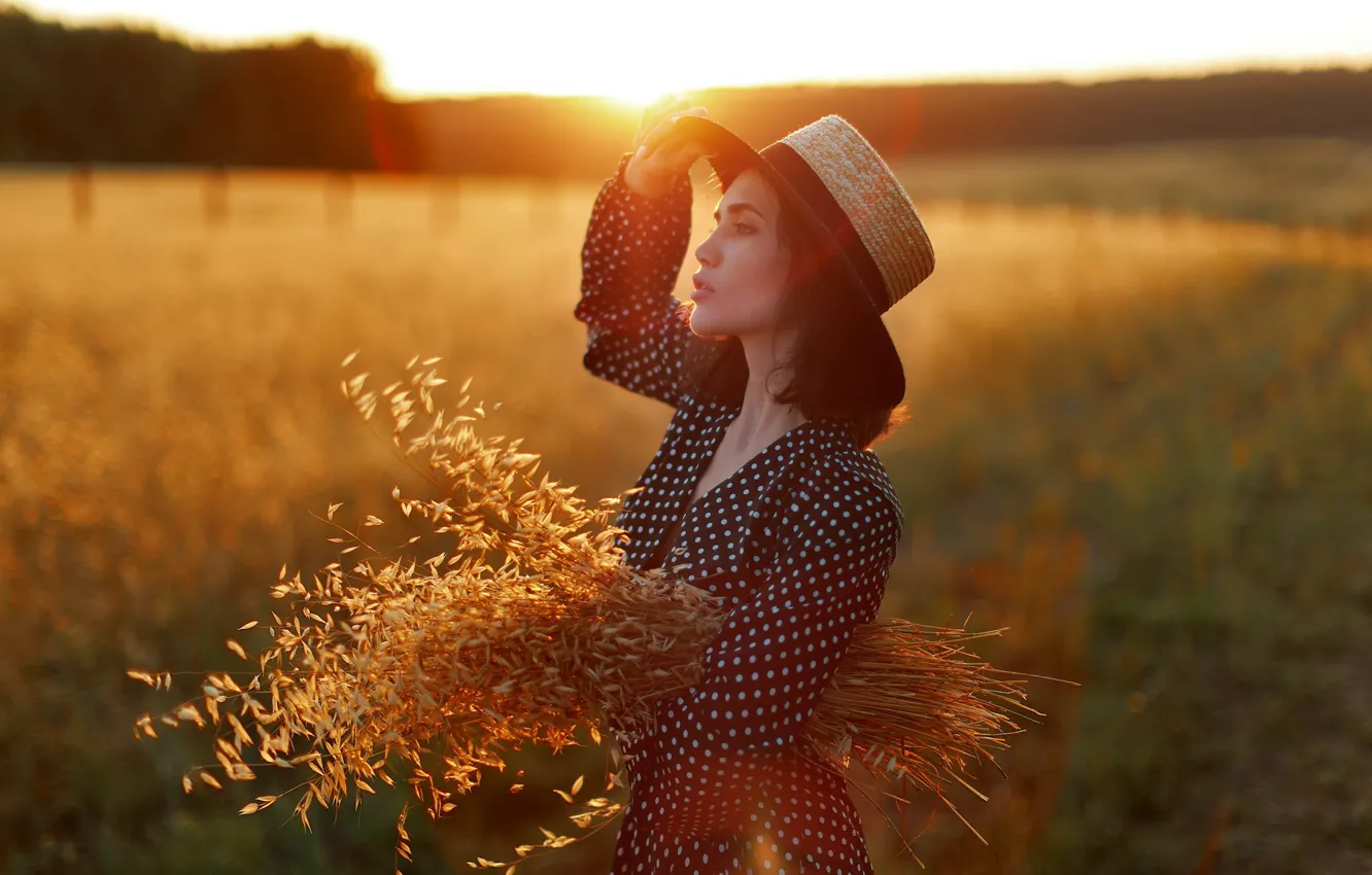 Photo wallpaper girl, light, nature