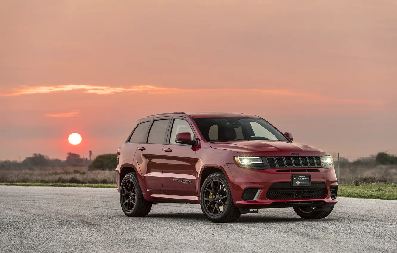 Photo wallpaper sunset, the evening, 2018, Hennessey, Jeep, Grand Cherokee, Trackhawk, HPE1000