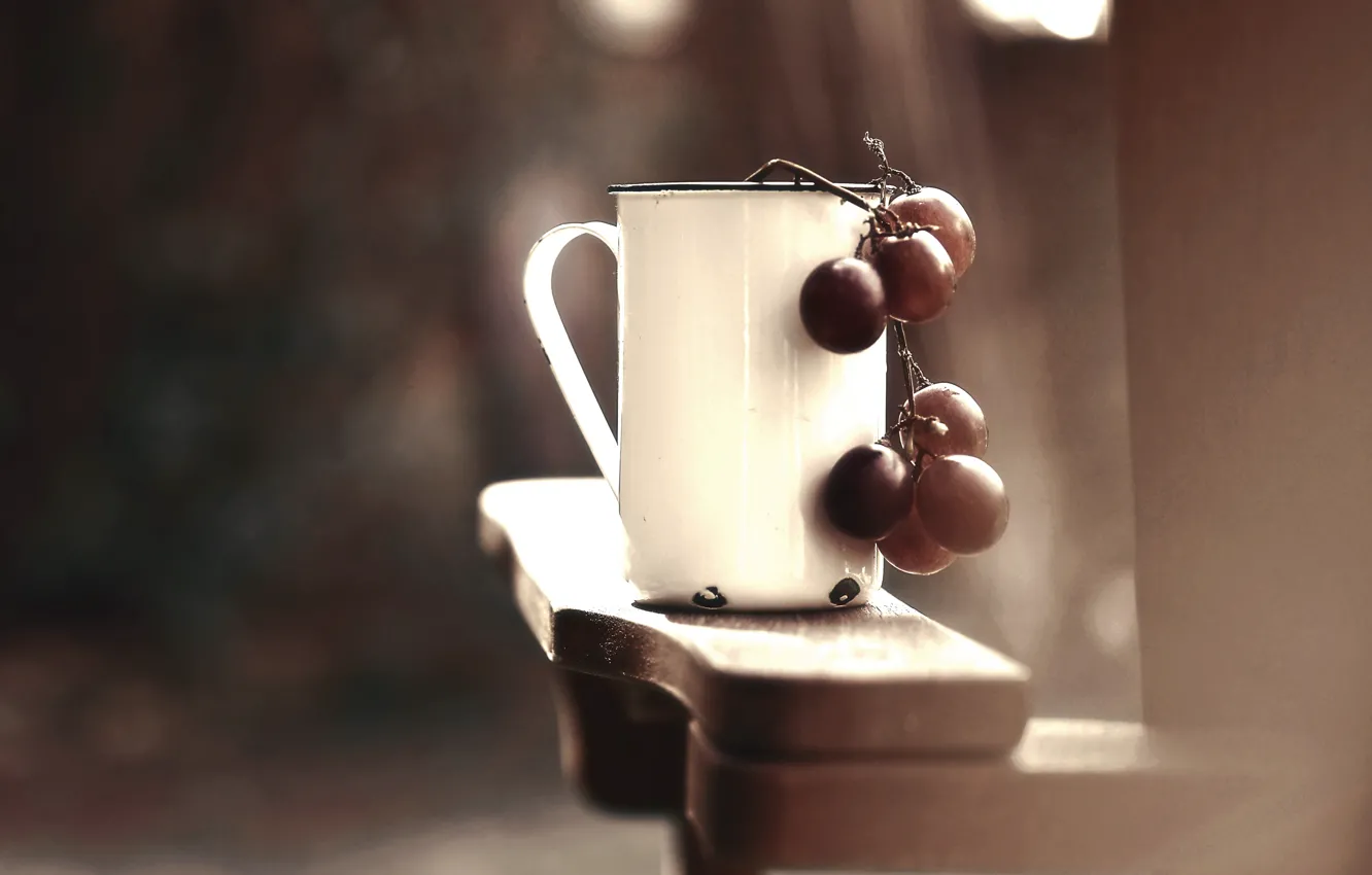 Photo wallpaper background, grapes, Cup