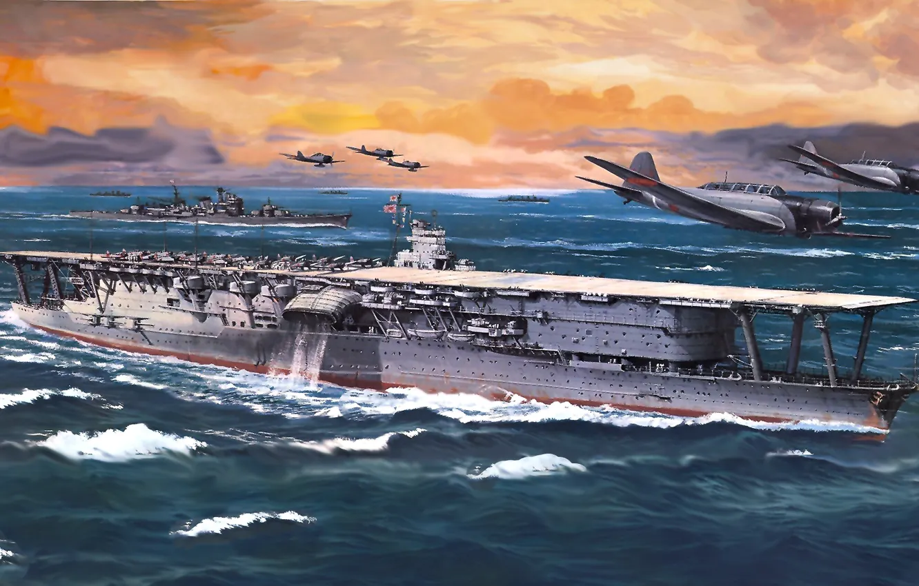 Photo wallpaper aircraft carrier, IJN, akagi