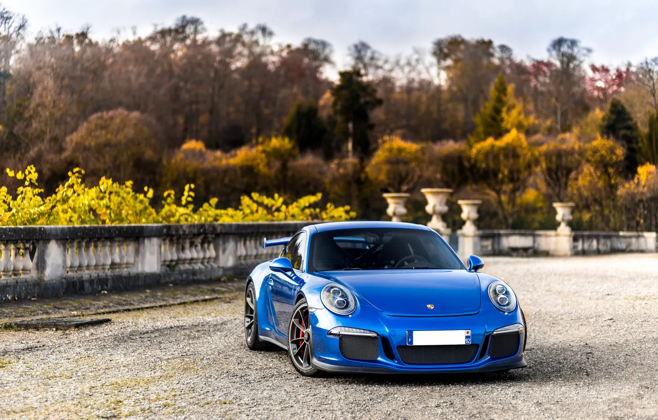 Photo wallpaper 911, Porsche, Blue, GT3
