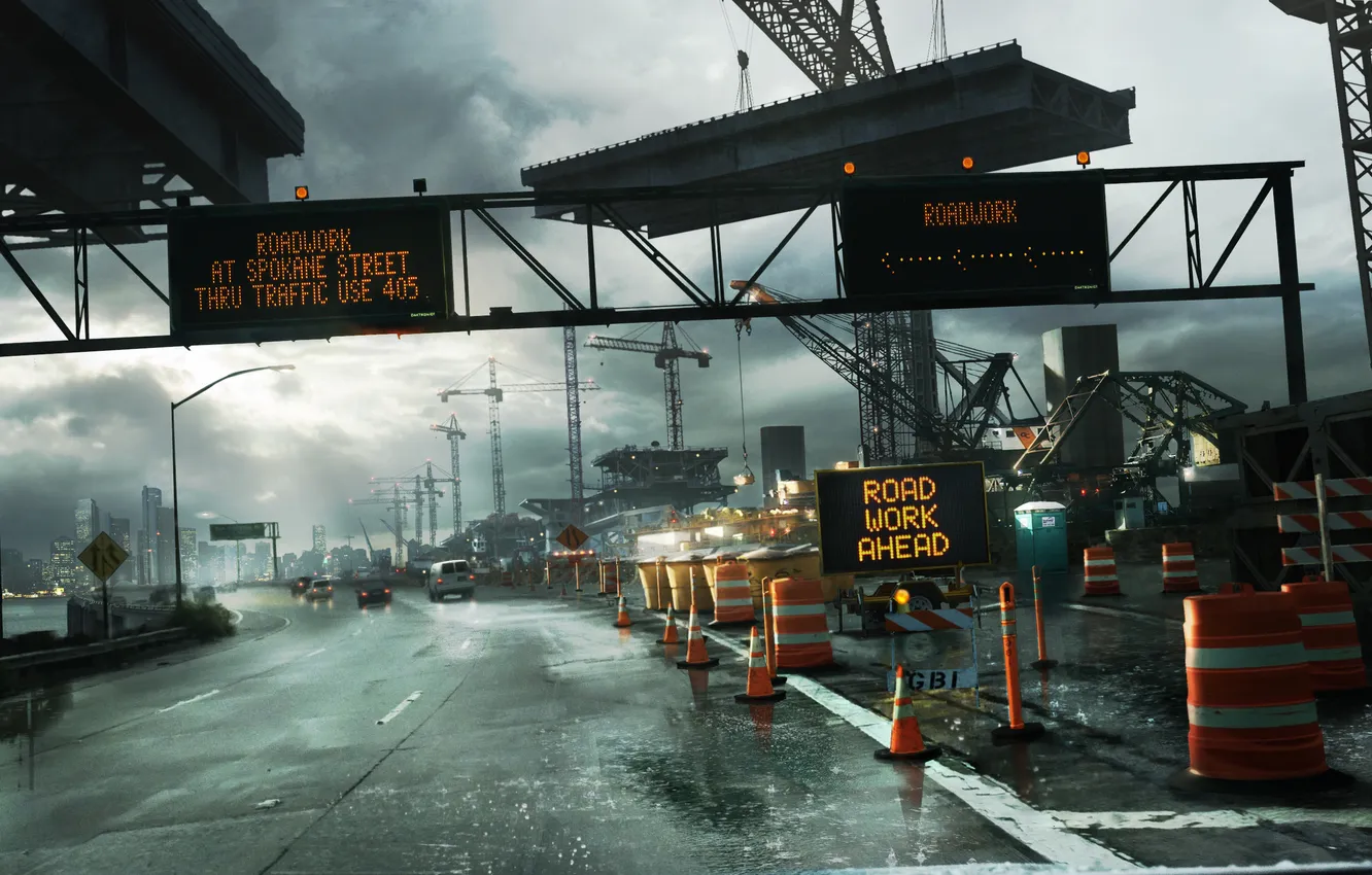 Photo wallpaper road, bridge, construction, Need for Speed, Undercover