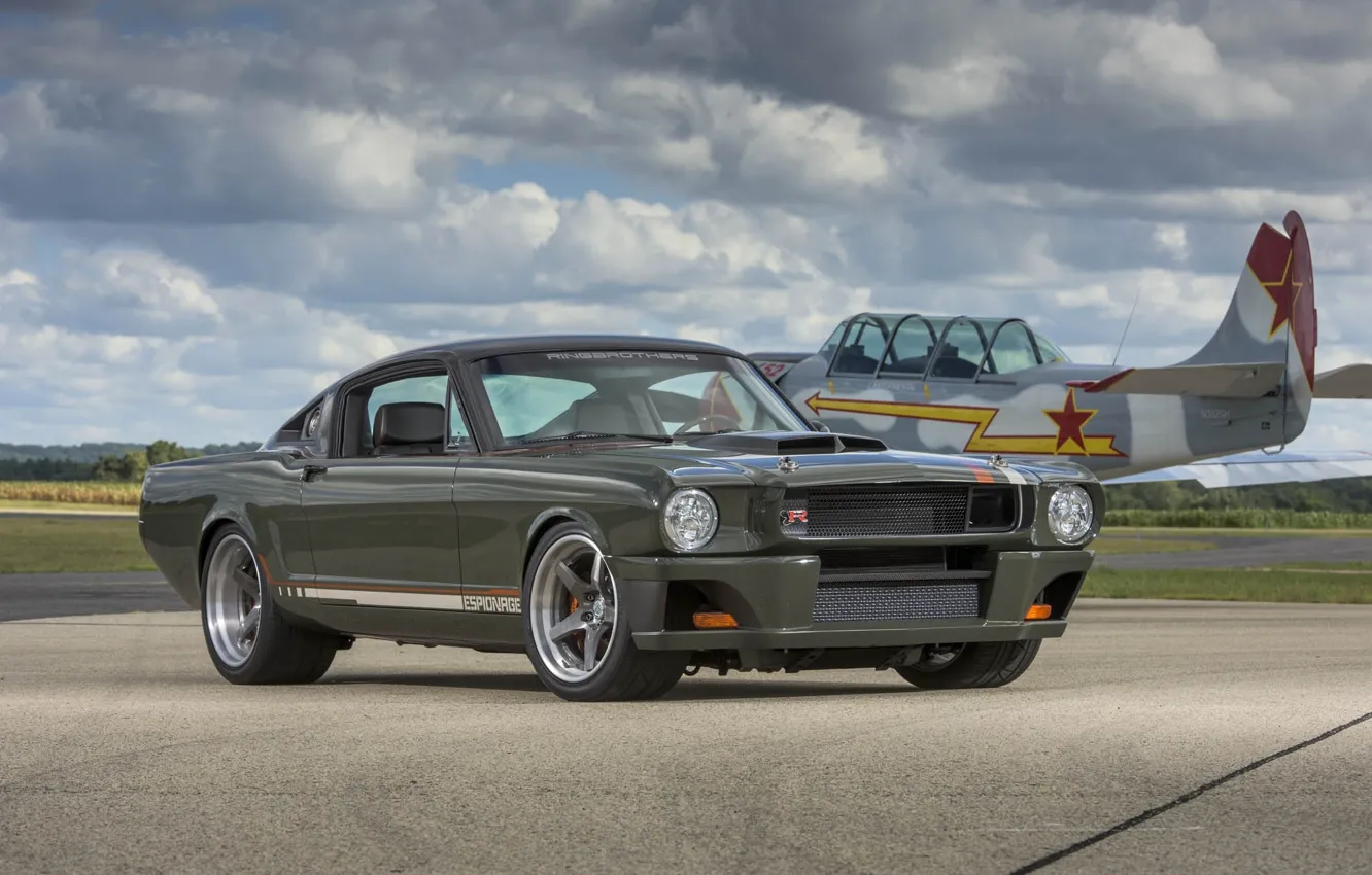 Photo wallpaper mustang, dark, ford, with, clear, brushed, recoil, ringbrothers