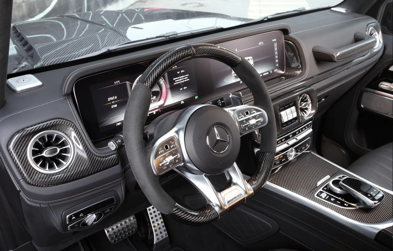 Photo wallpaper interior, Ball Wed, AMG, the interior of the car, Mercedes AMG G63, Inferno grey
