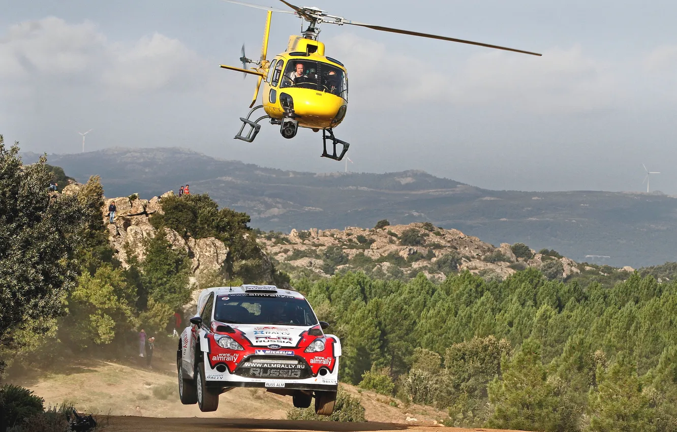 Photo wallpaper machine, auto, race, sport, speed, Ford, day, helicopter