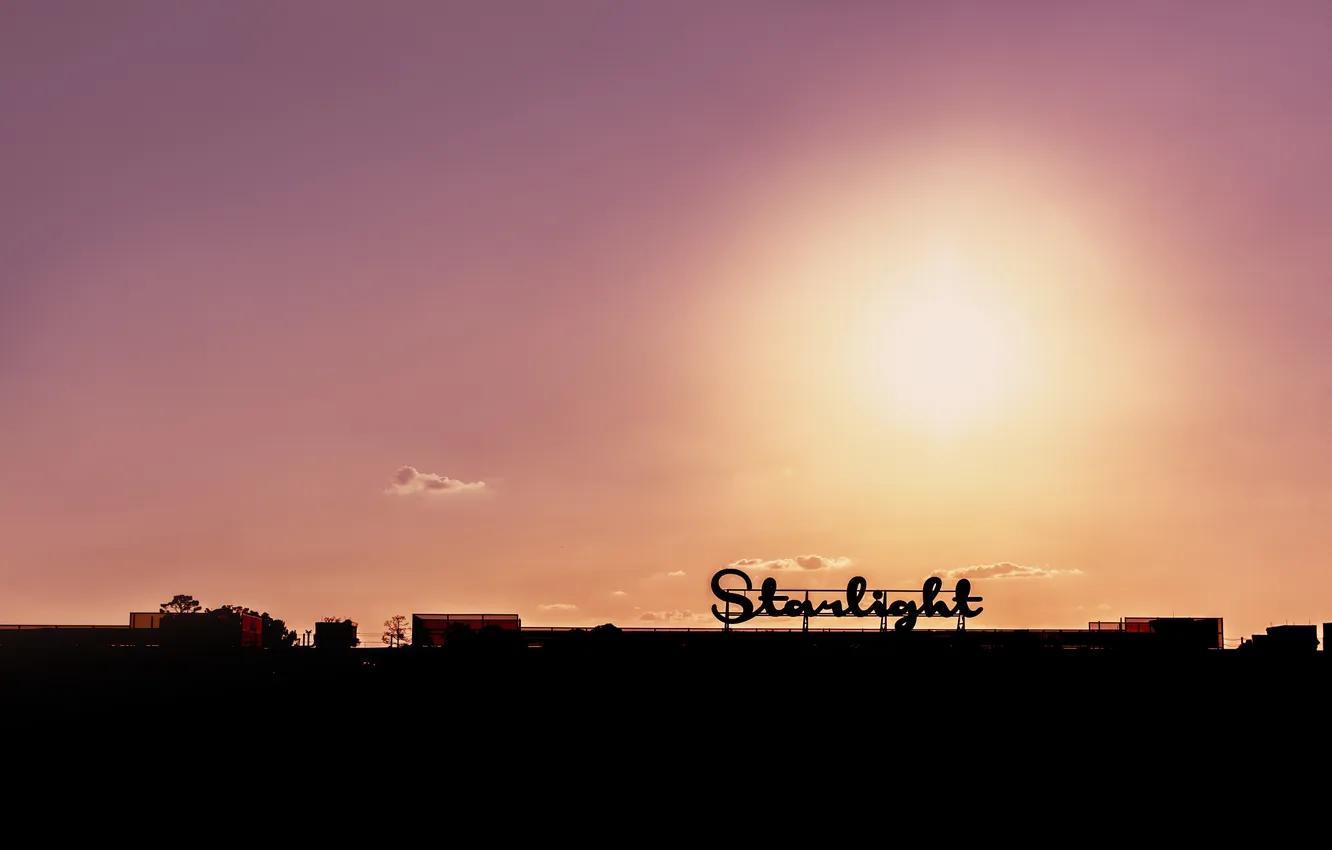 Photo wallpaper the sky, sunset, sign