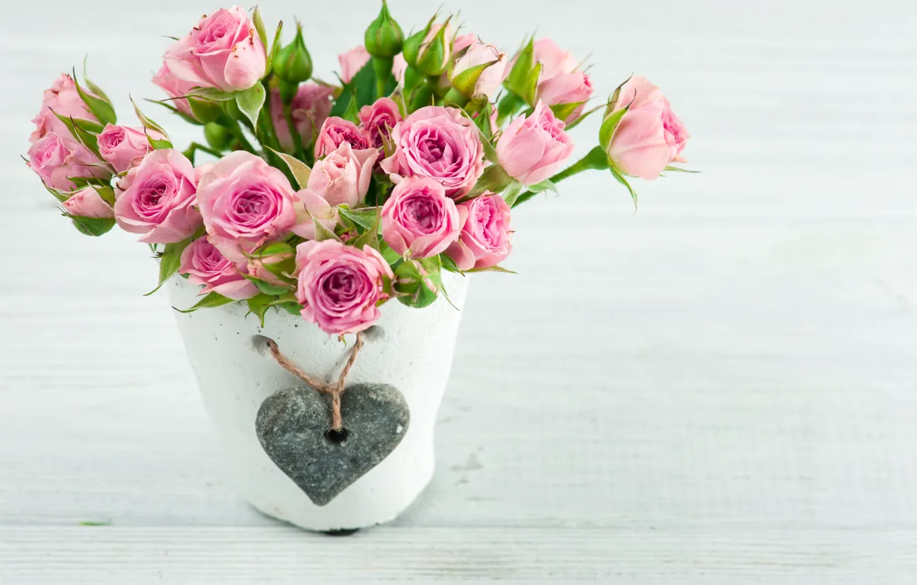 Photo wallpaper roses, bouquet, pot, THE OFF