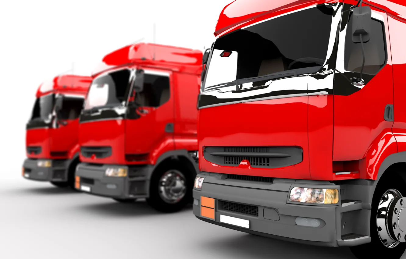 Photo wallpaper Truck, drawing, graphics red