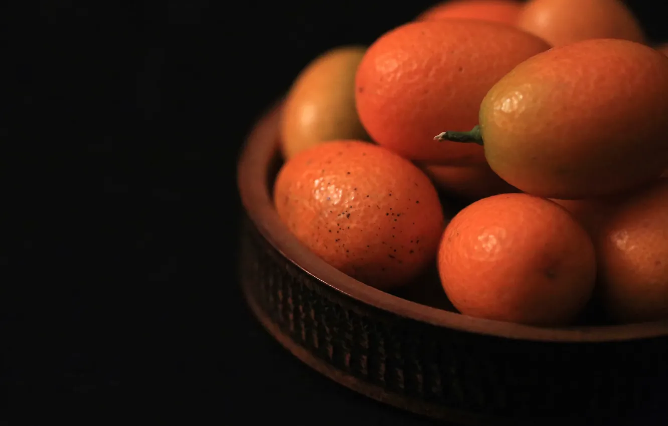 Photo wallpaper macro, background, kumquat