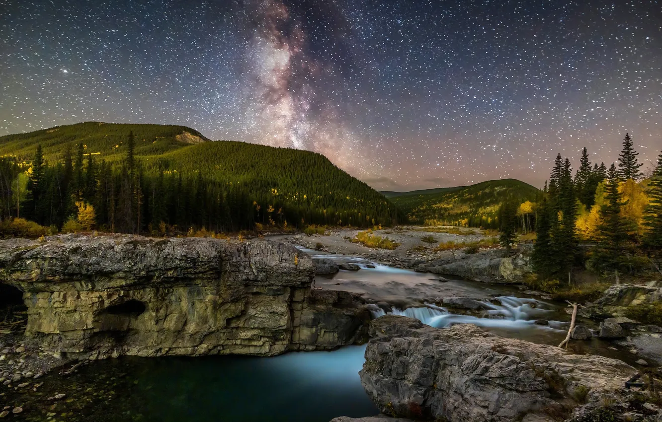 Photo wallpaper stars, night, beauty, Canada, the milky way, Canada, Milky Way, Southern Alberta