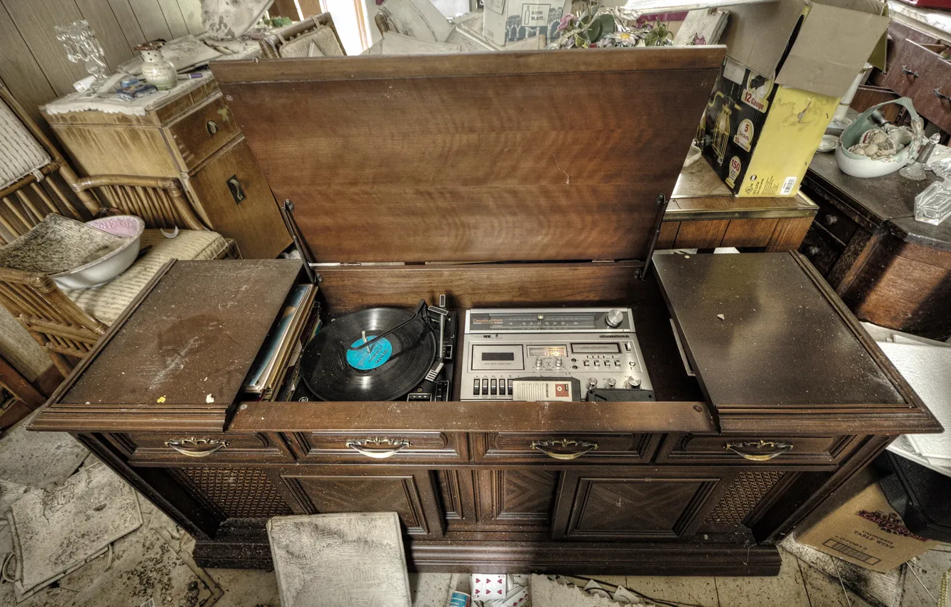 Photo wallpaper music, player, record