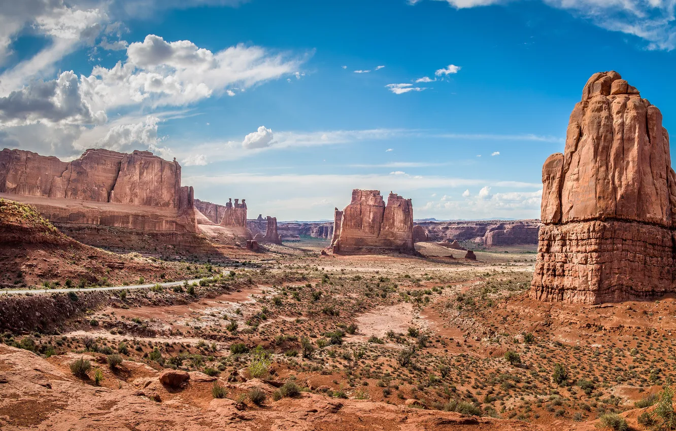 Photo wallpaper mountains, rocks, desert, canyon