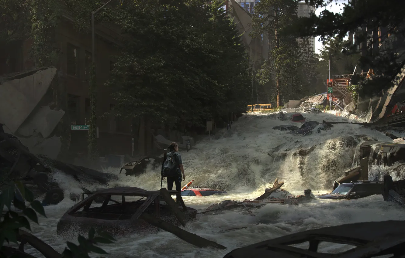 Photo wallpaper The Last of Us, Naughty Dog, stage, post apocalyptic, concert, instruments, Game Art, Florent Lebrun