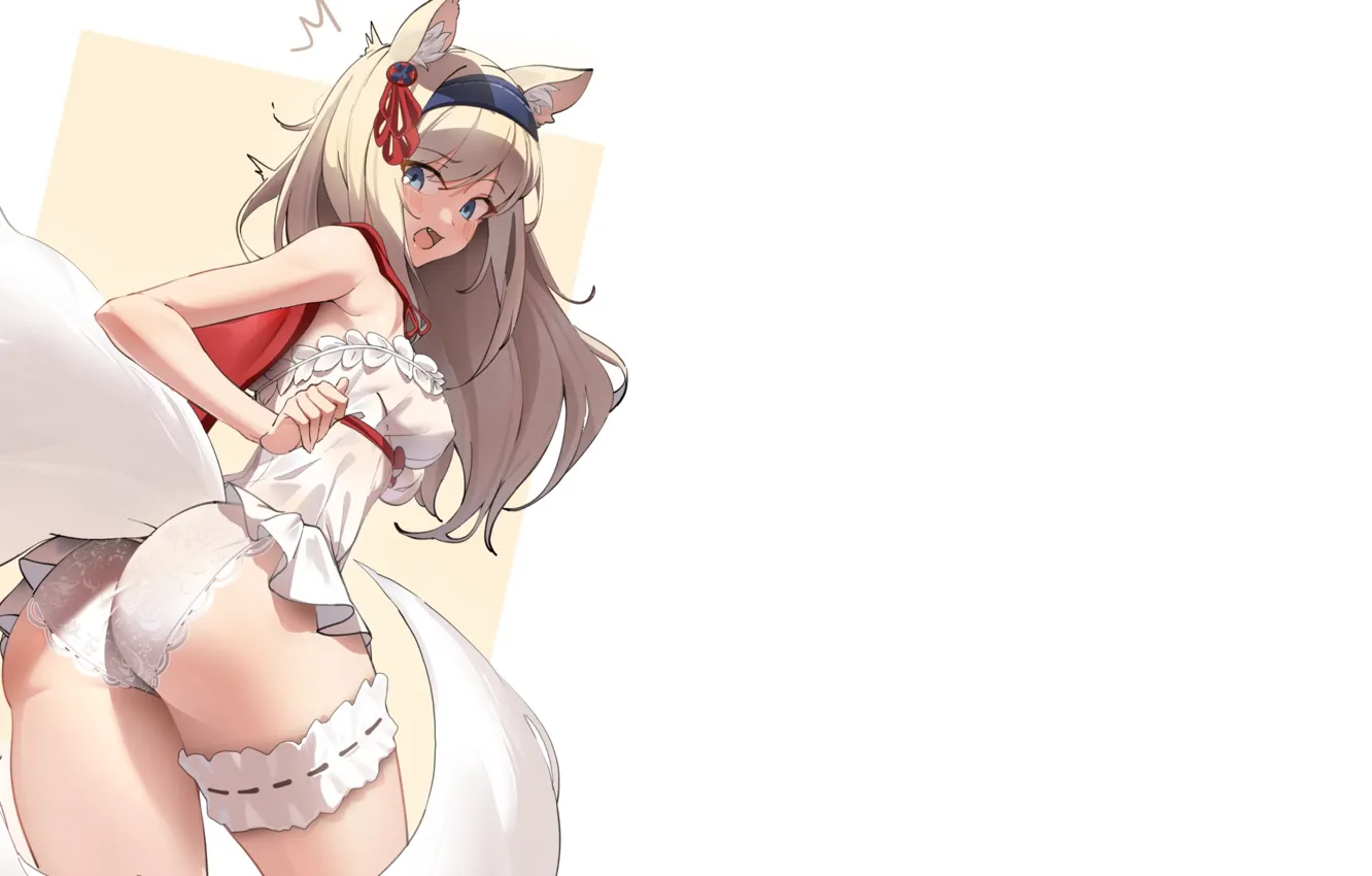 Photo wallpaper sexy, ass, fox, boobs, anime, blonde, butt, breasts