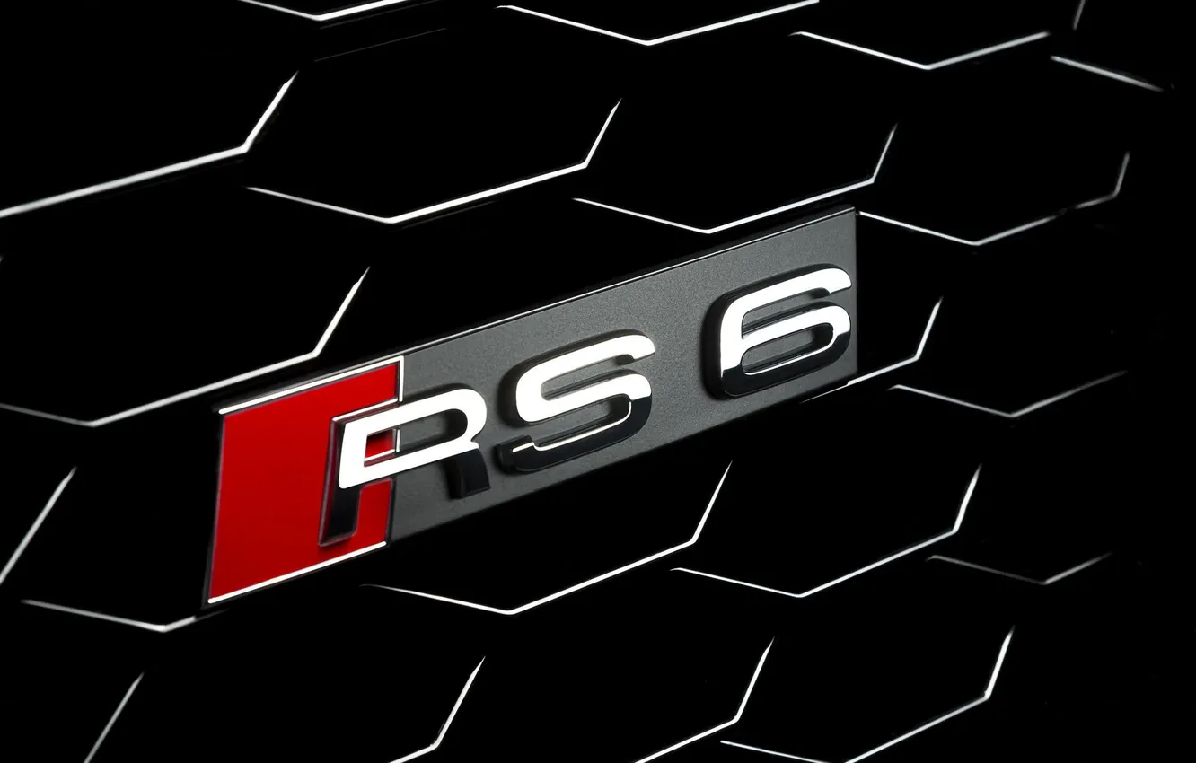 Photo wallpaper Audi, label, grille, RS6, Front Grill