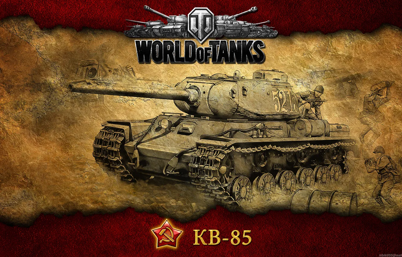 Photo wallpaper art, tank, USSR, WoT, World of Tanks, The KV-85