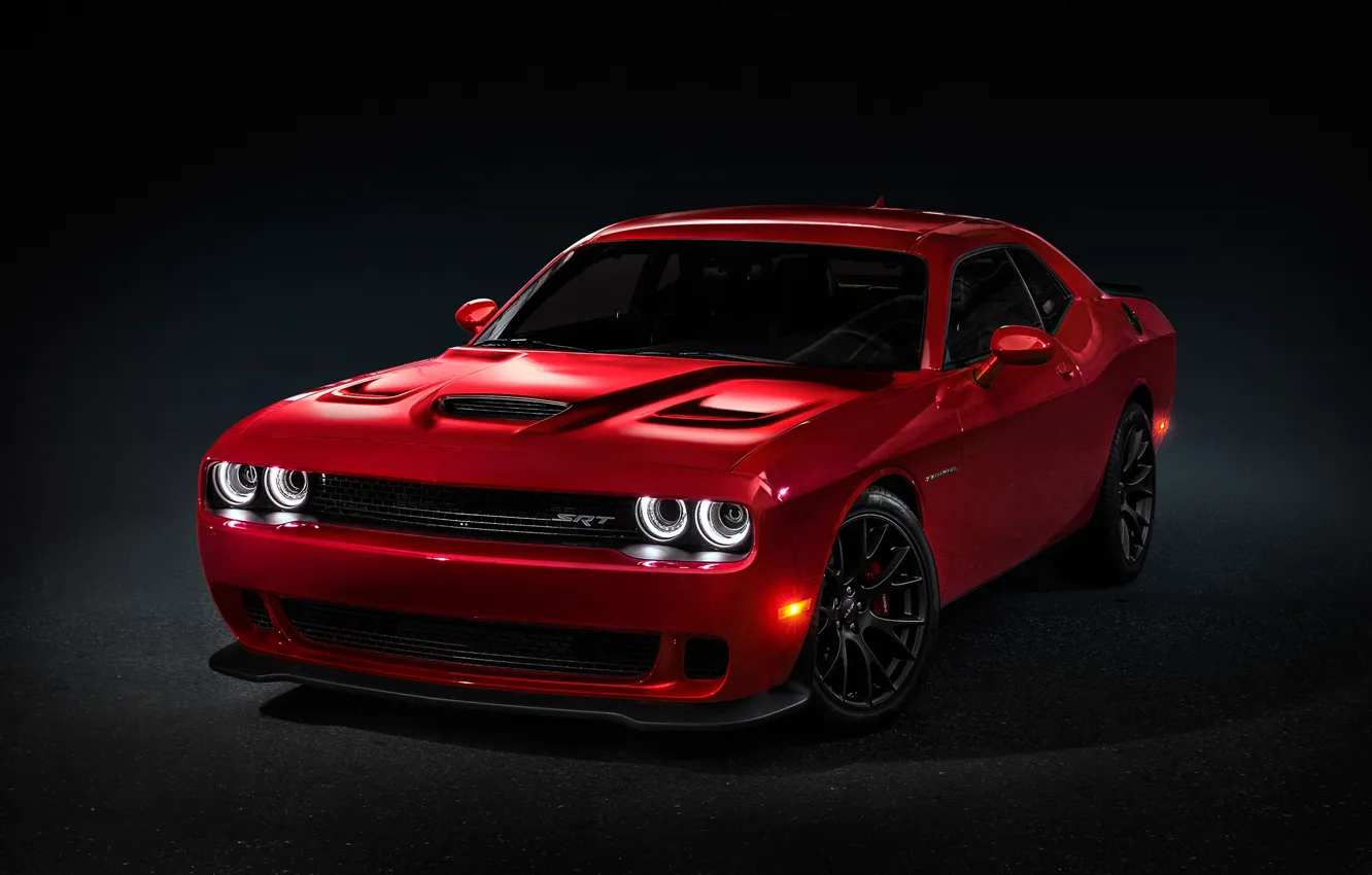 Photo wallpaper lights, Dodge, Dodge, car, drives, bumper, challenger, wheel