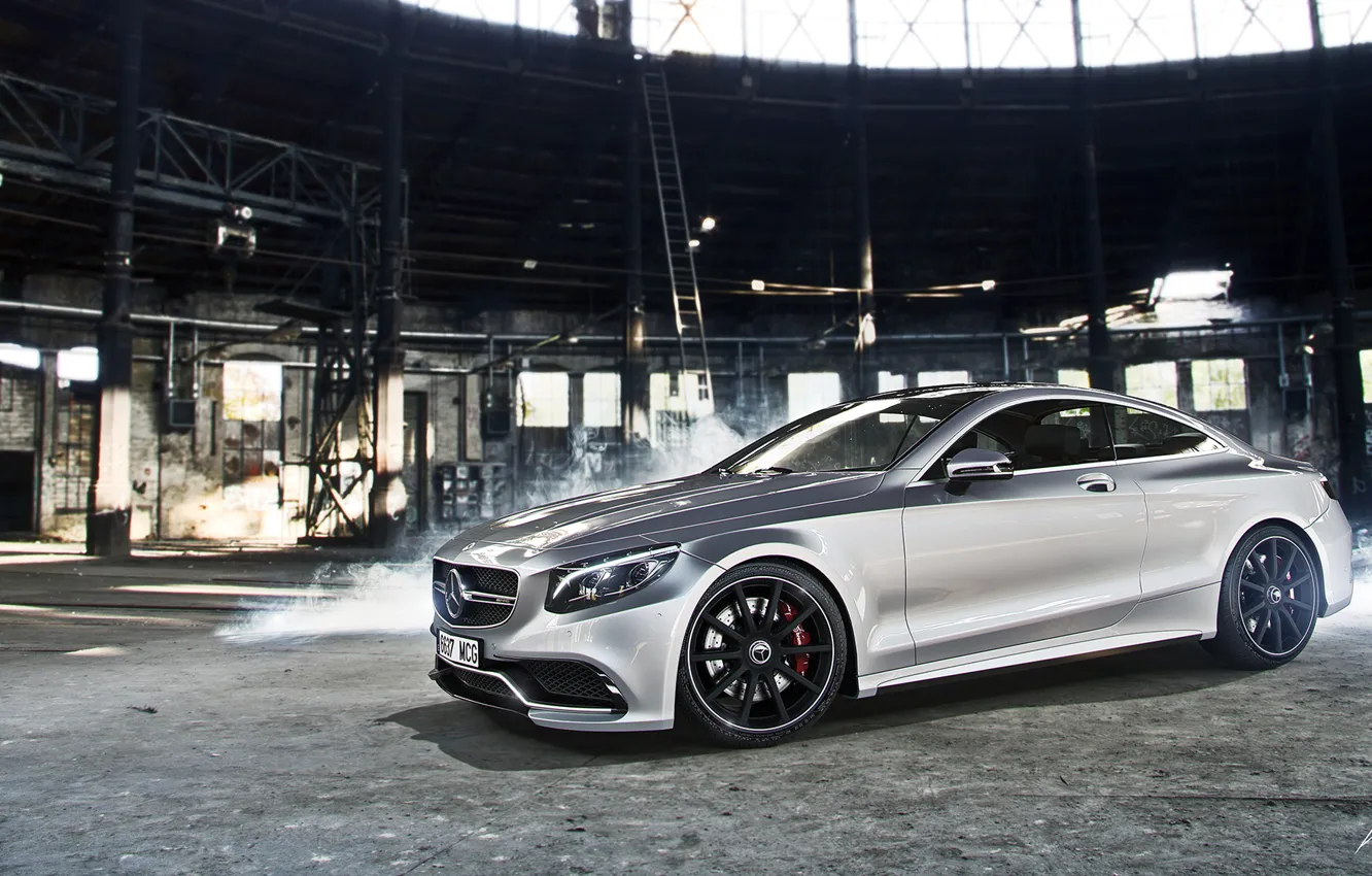 Photo wallpaper Mercedes-Benz, Car, AMG, Coupe, Smoke, Class, Premium, S63