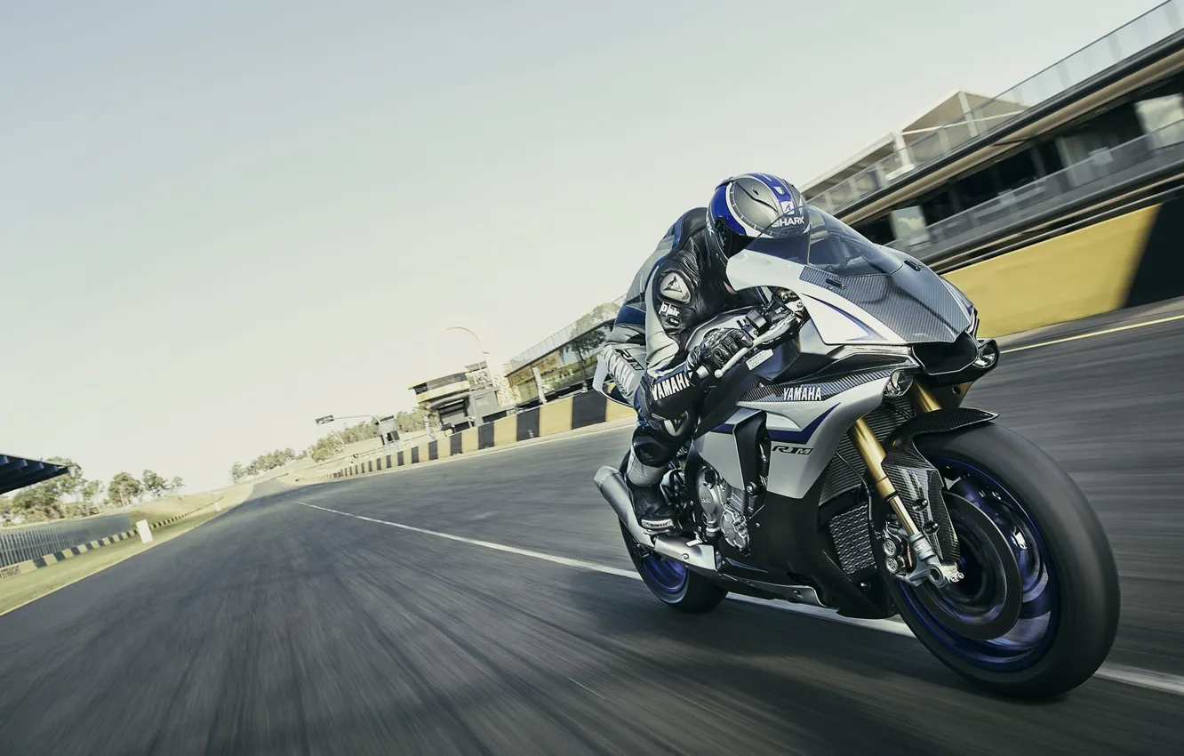 Photo wallpaper Yamaha, moto, race, speed, superbike, sportbike, Track, 2016