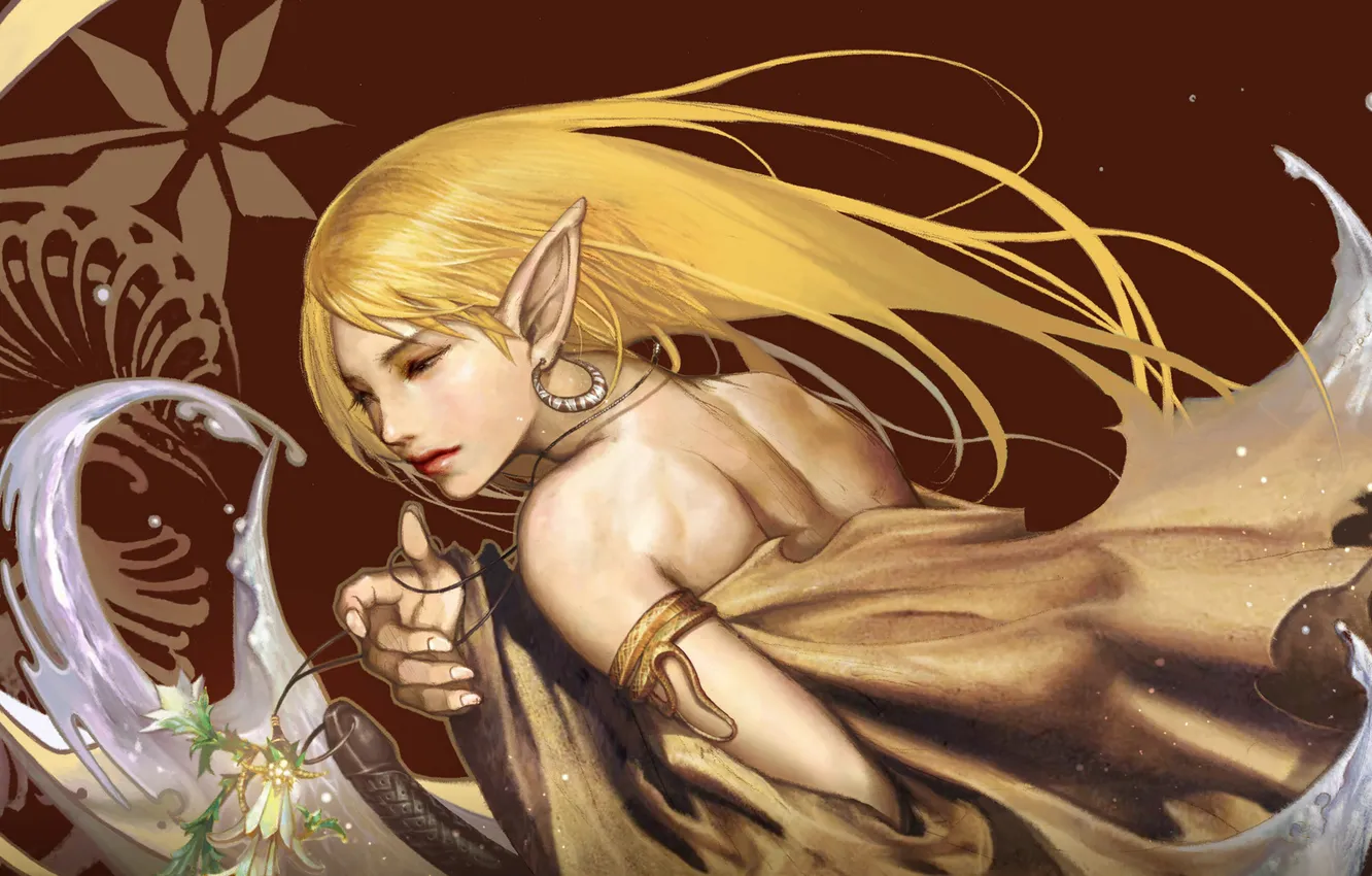 Photo wallpaper fiction, figure, art, elf, amulet, lineage