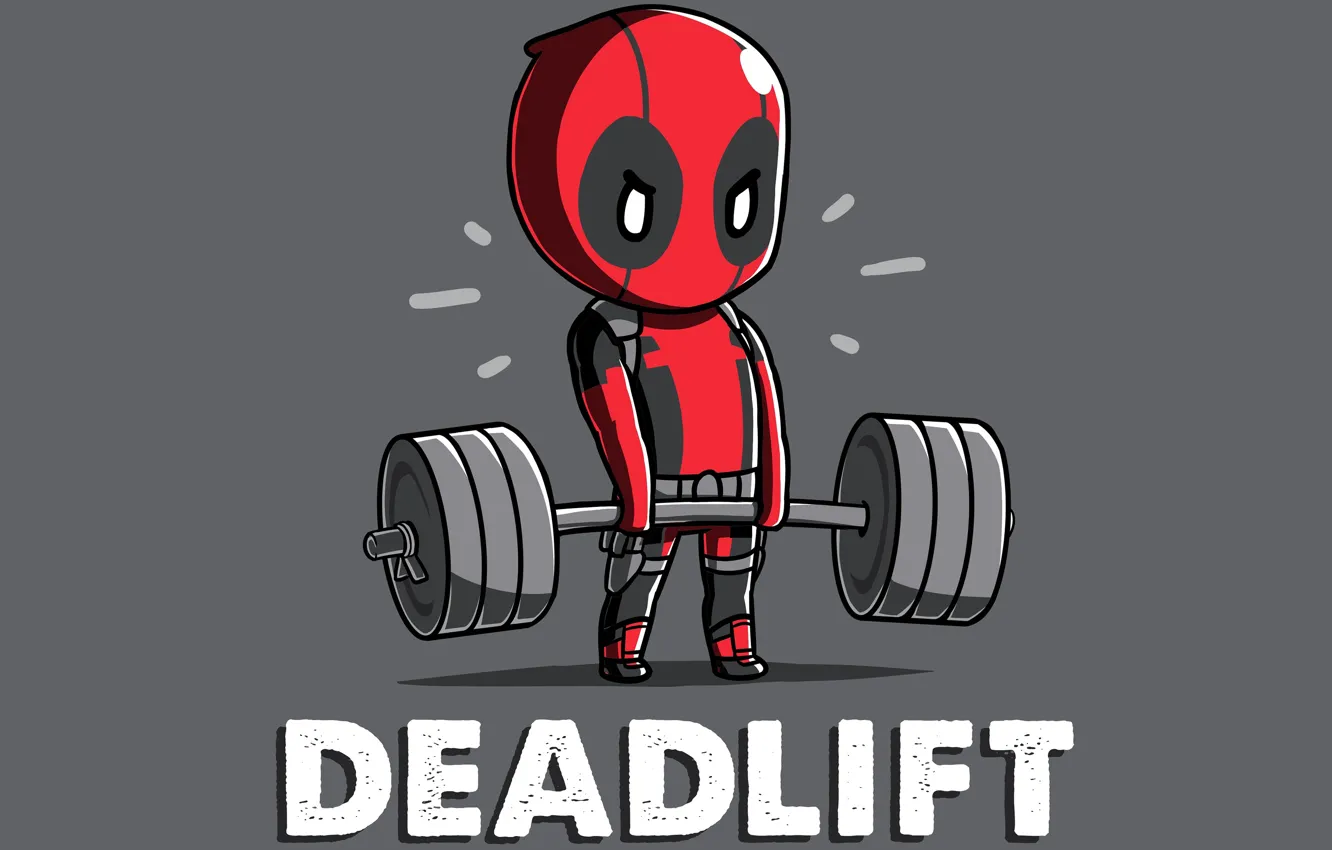 Photo wallpaper Deadpool, funny, deadlift