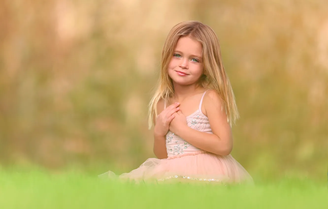 Photo wallpaper smile, portrait, girl, bokeh