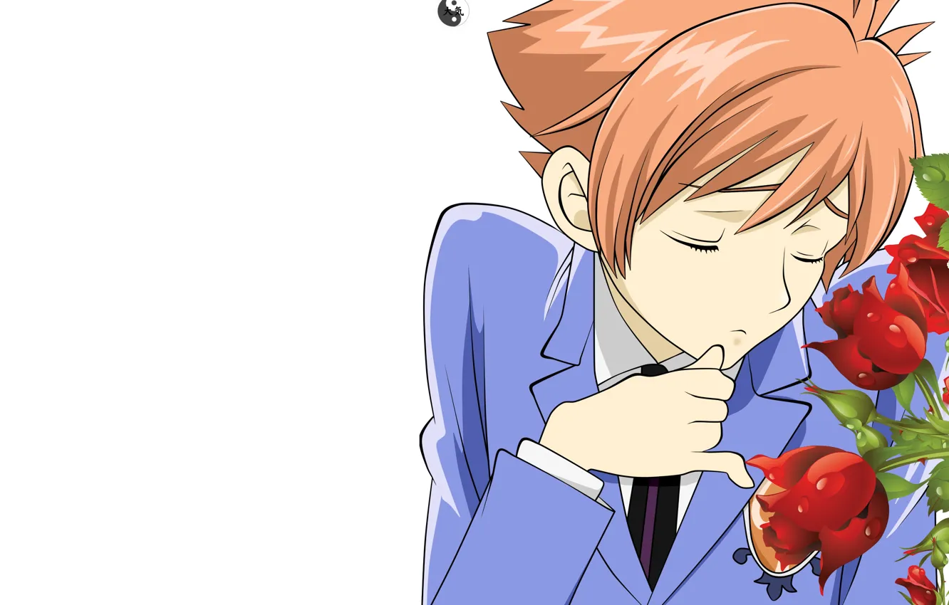 Photo wallpaper roses, guy, Host club Ouran high school, Ouran Koukou Host Club