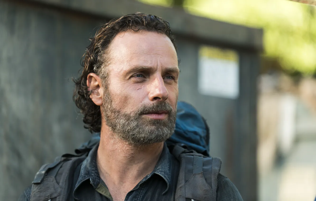 Photo wallpaper face, The Walking Dead, Andrew Lincoln, Rick, Season 7