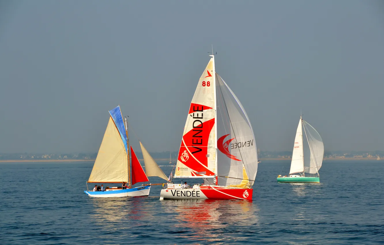 Photo wallpaper sea, the sky, yacht, sail, regatta