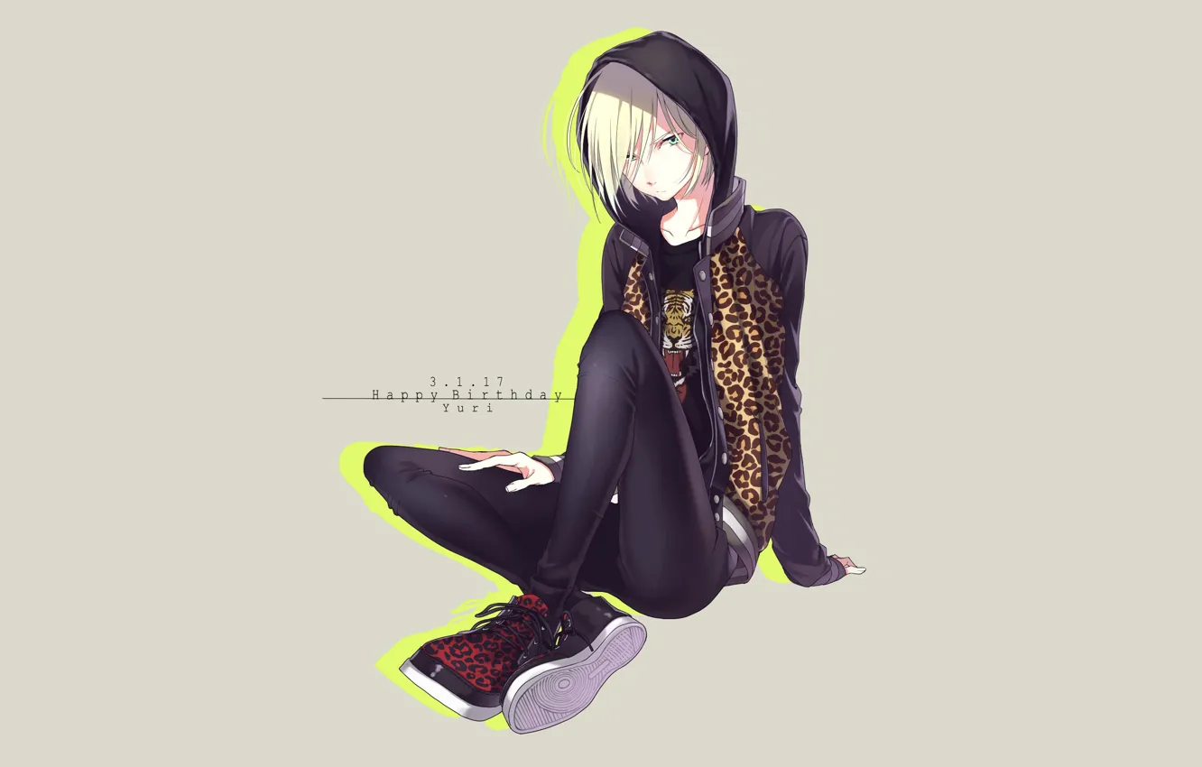 Photo wallpaper look, hood, guy, skater, Yuri on the ice, Yuri Plisetsky, Yuri On Ice