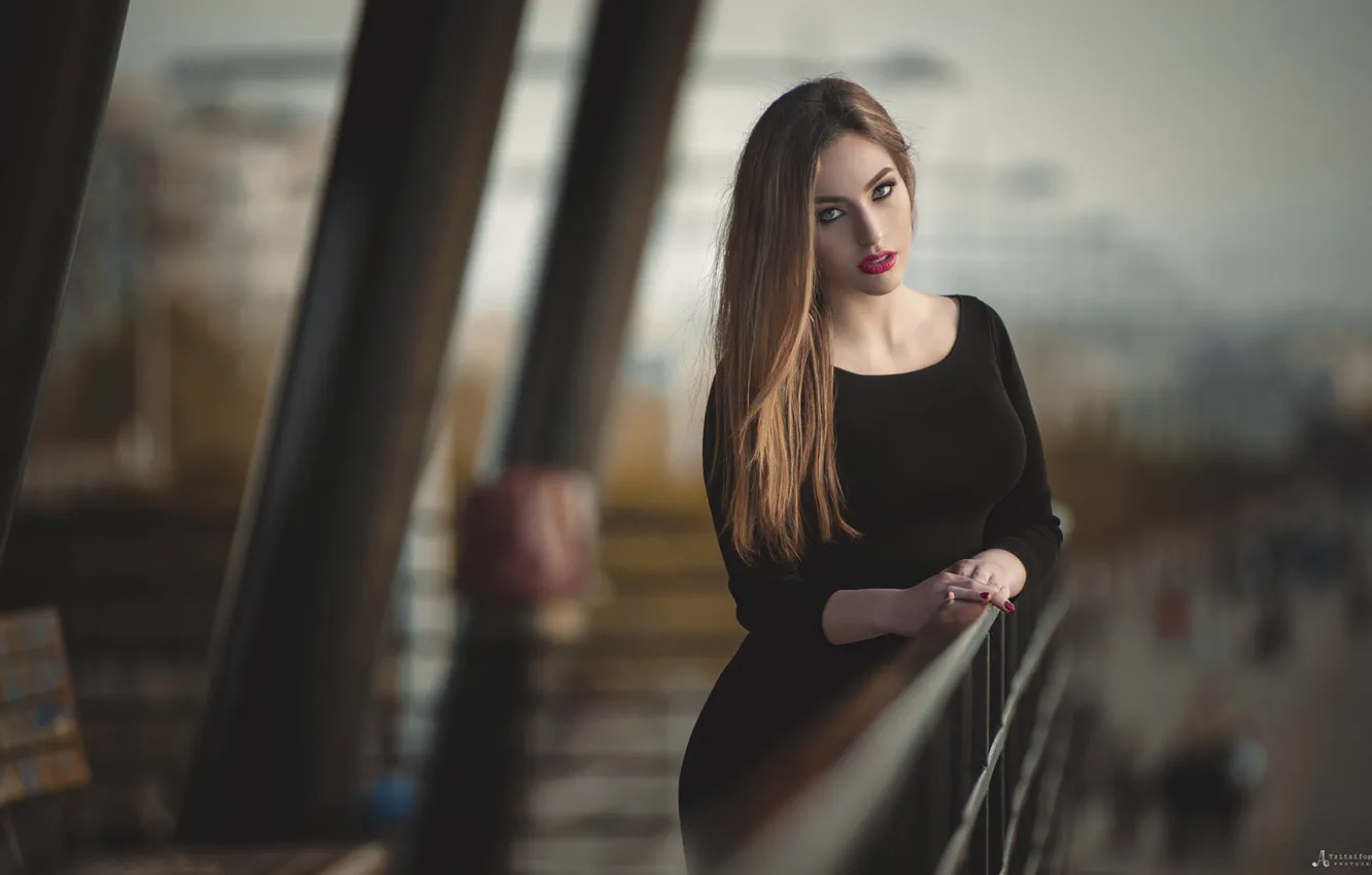 Photo wallpaper look, pose, model, portrait, makeup, figure, dress, hairstyle