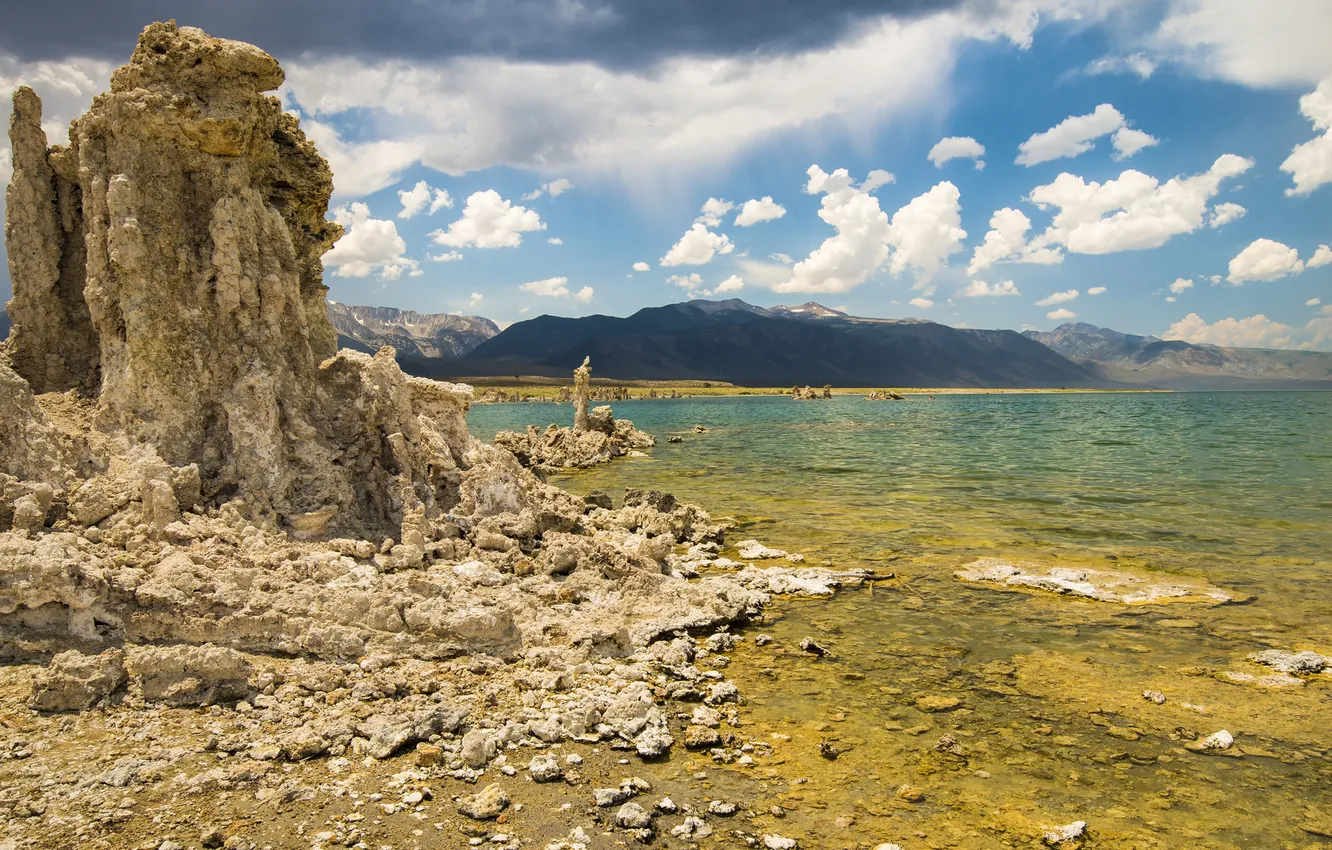 Photo wallpaper blue, California, Mono Lake