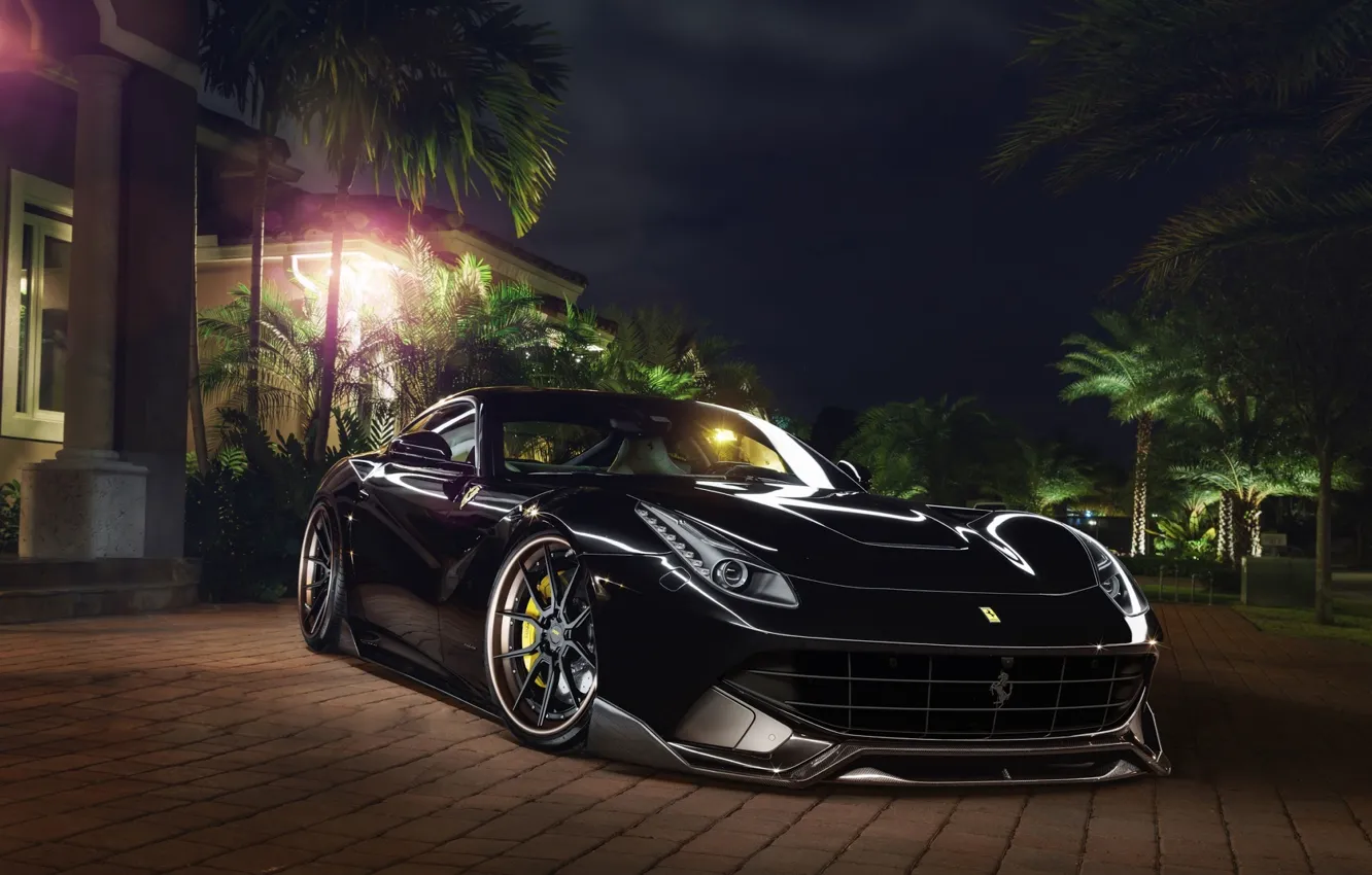 Photo wallpaper Ferrari, Front, Berlinetta, F12, Wheels, Exhaust, Capristo, Shop