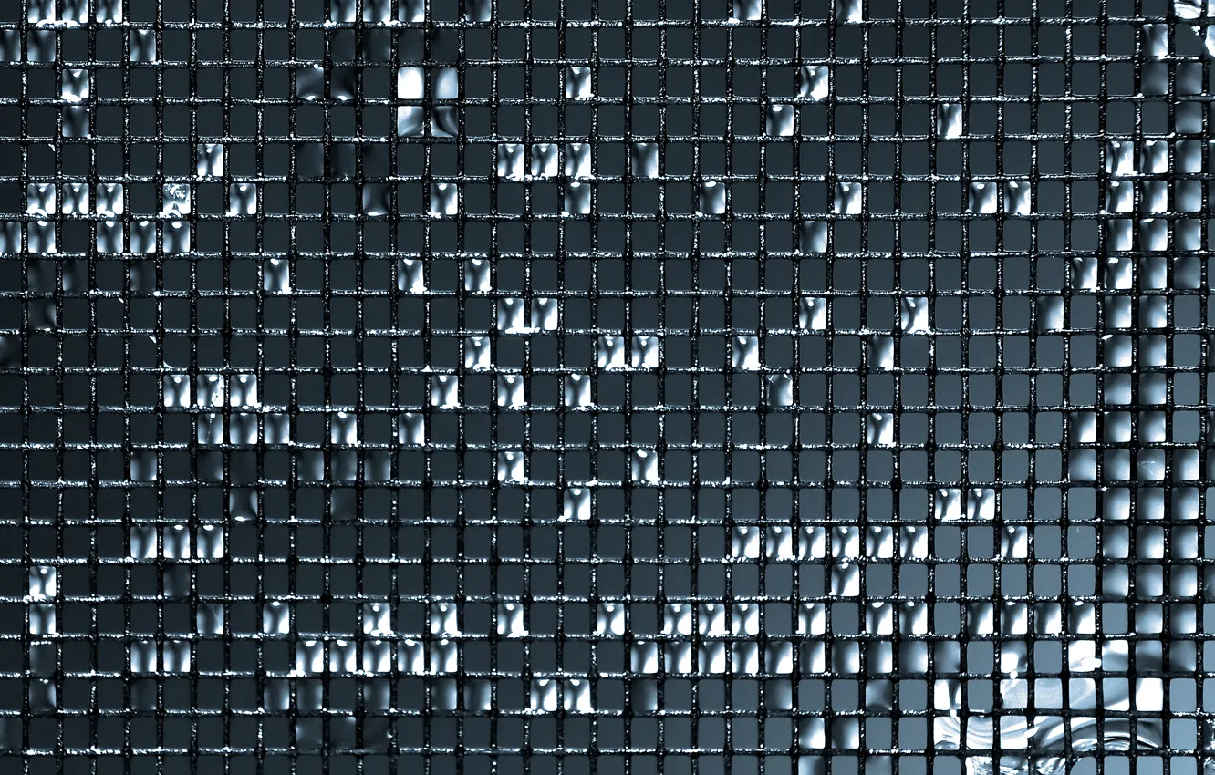 Photo wallpaper water, drops, mesh, grille